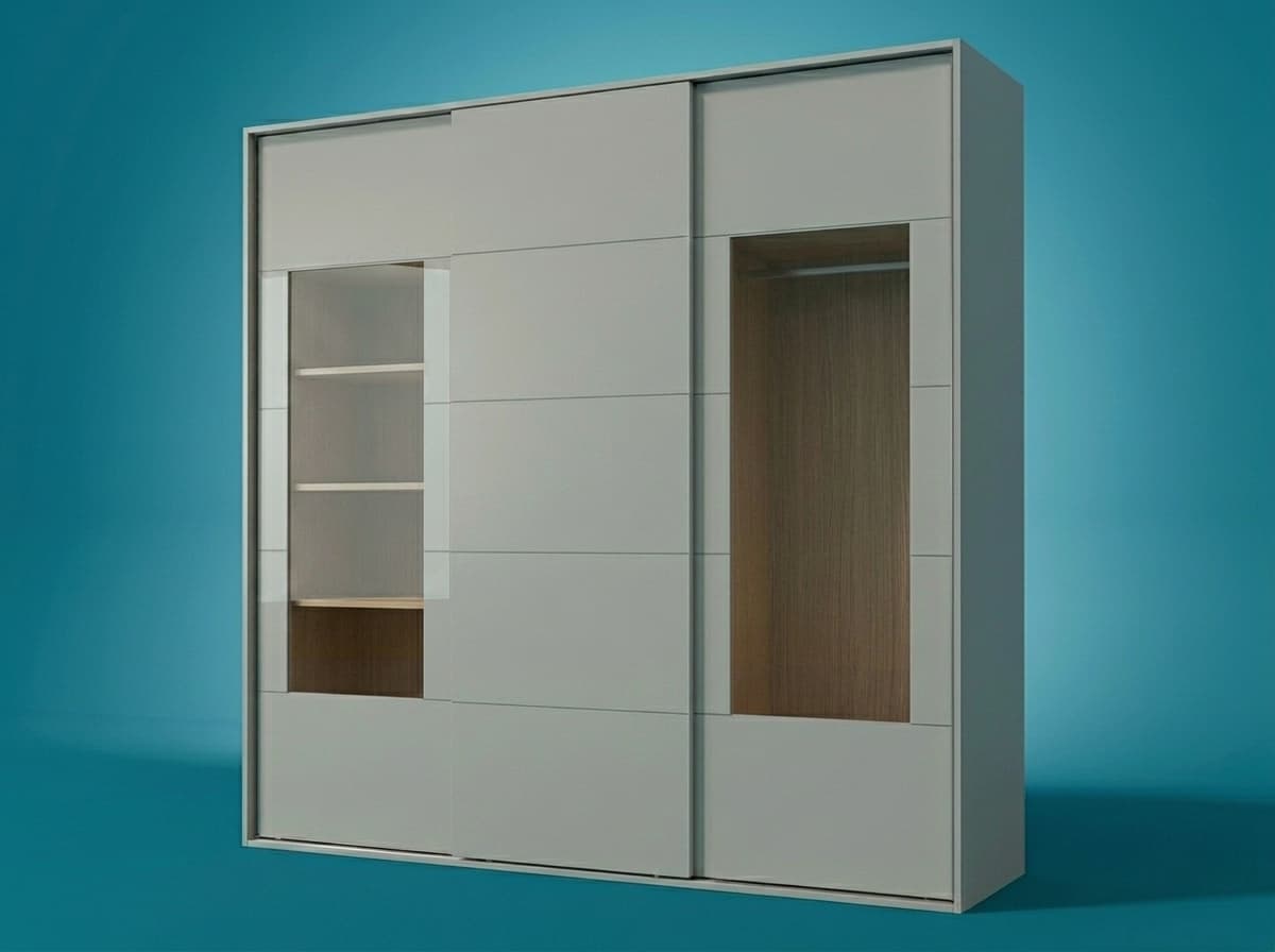 Puertas Corredera con Franjas y Cristal 1